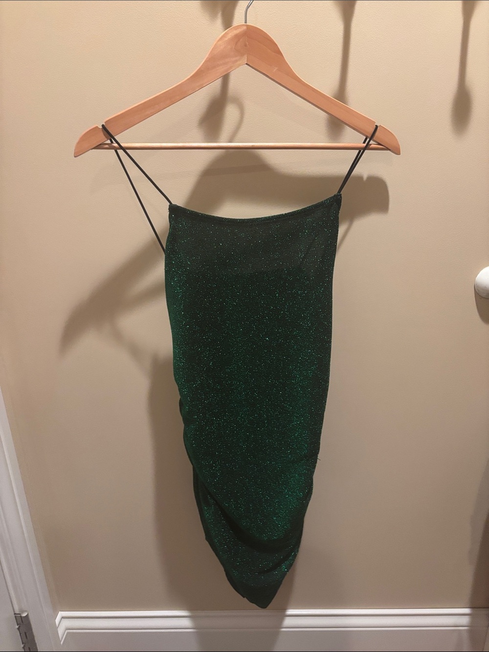 SHEIN Emerald Green Sparkle Midi Slip Dress